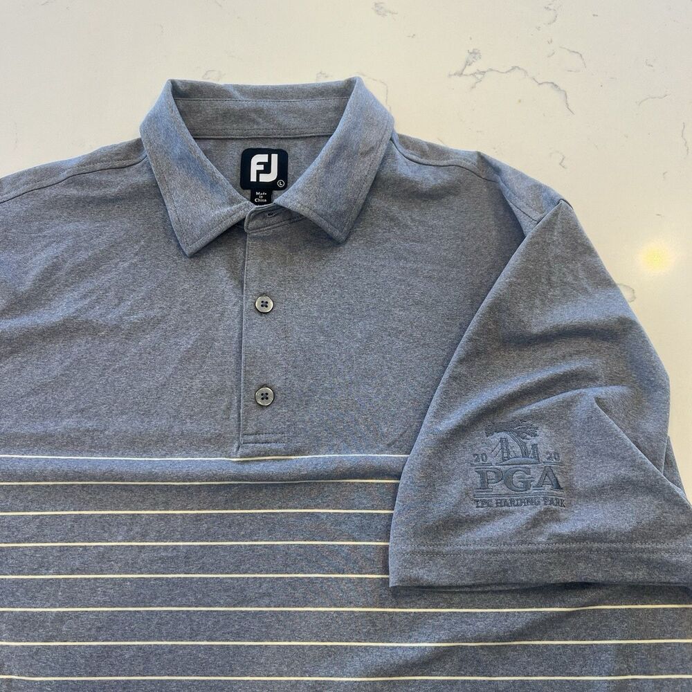 Footjoy Men’s Golf Short Size L Grey And Yellow Striped